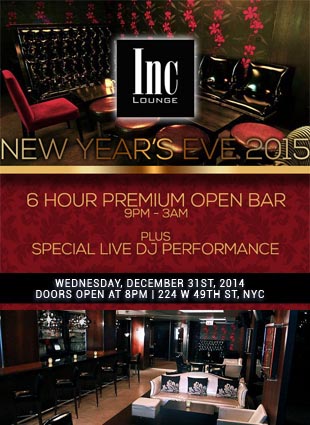 INC Lounge at Time Hotel Times Square New Years Eve 2025