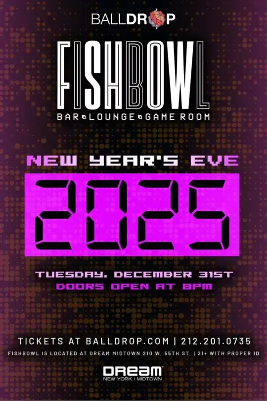 Fishbowl at Dream Hotel NYC New Years Eve 2026