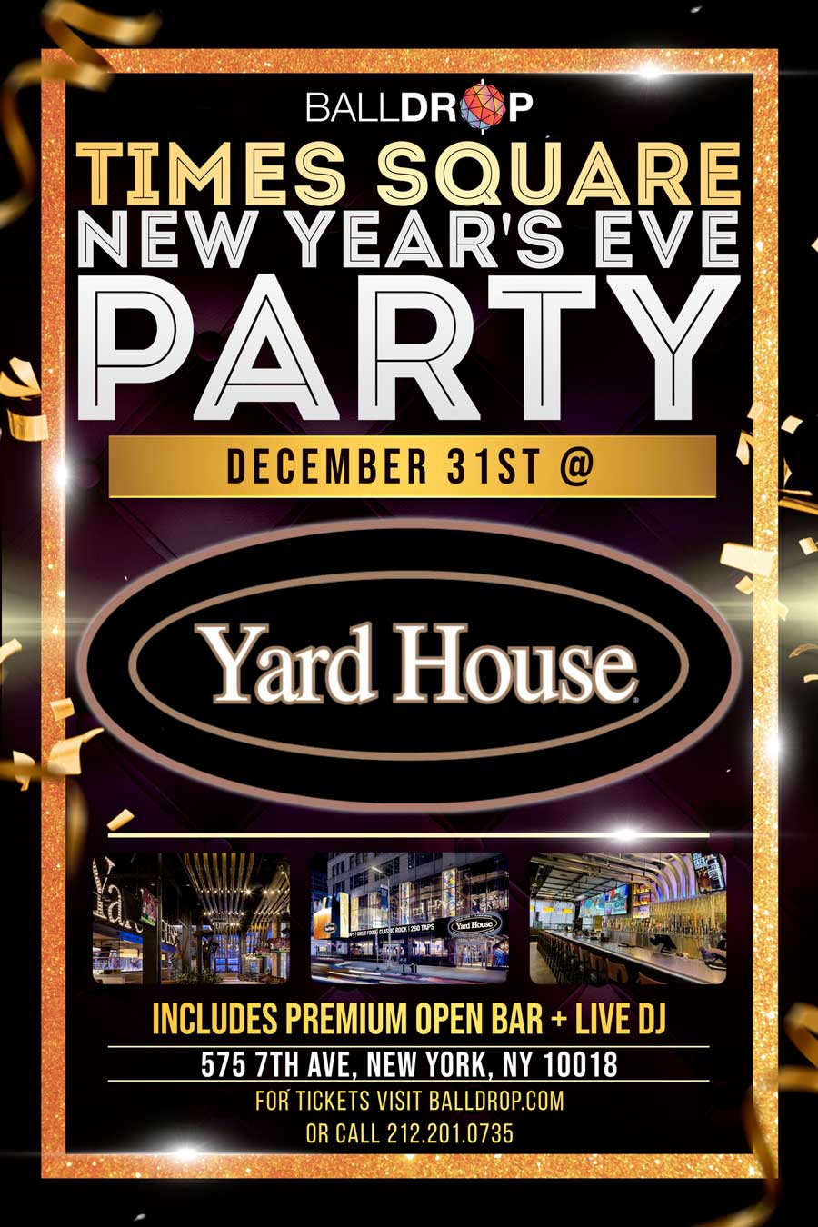 Yard House NYC New Years Eve 2023