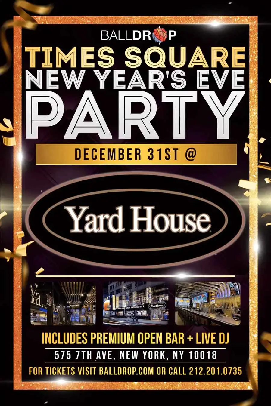 Yard House NYC New Years Eve 2026