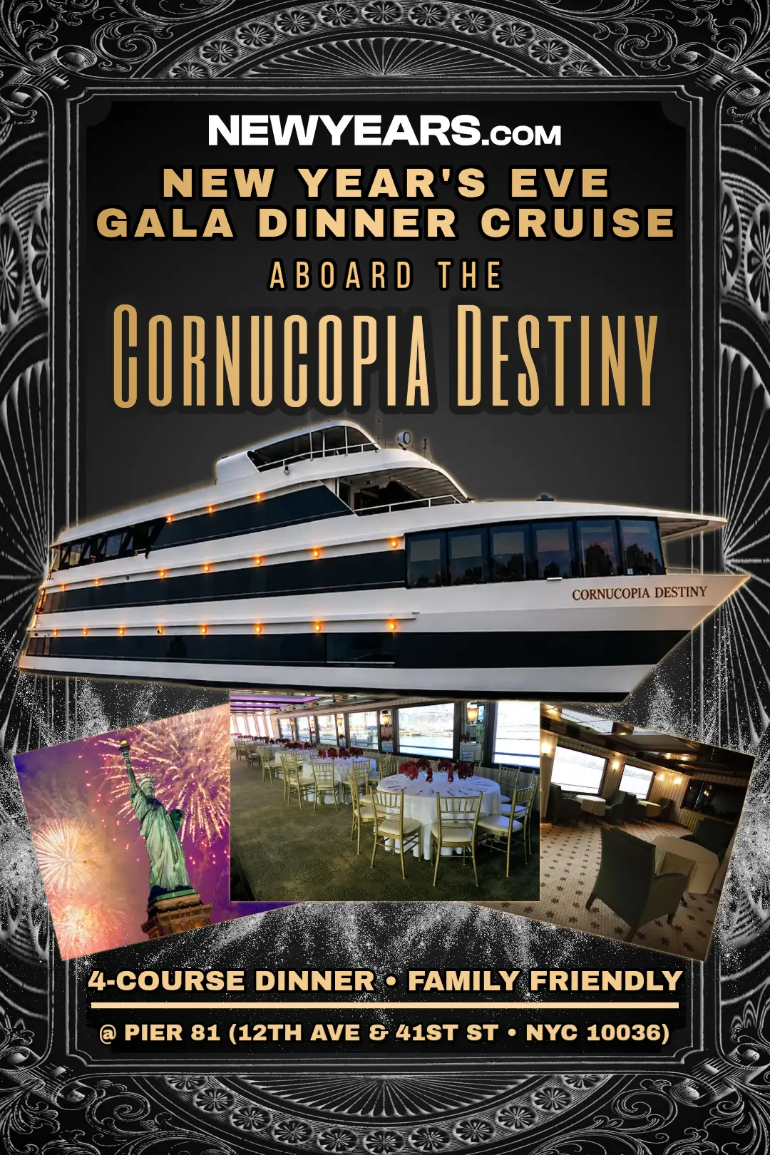 Cornucopia Destiny NYC Dinner Cruise New Years Eve 2027